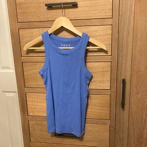 LOFT Petite Ribbed Women's Vibrant Blue Tank Top